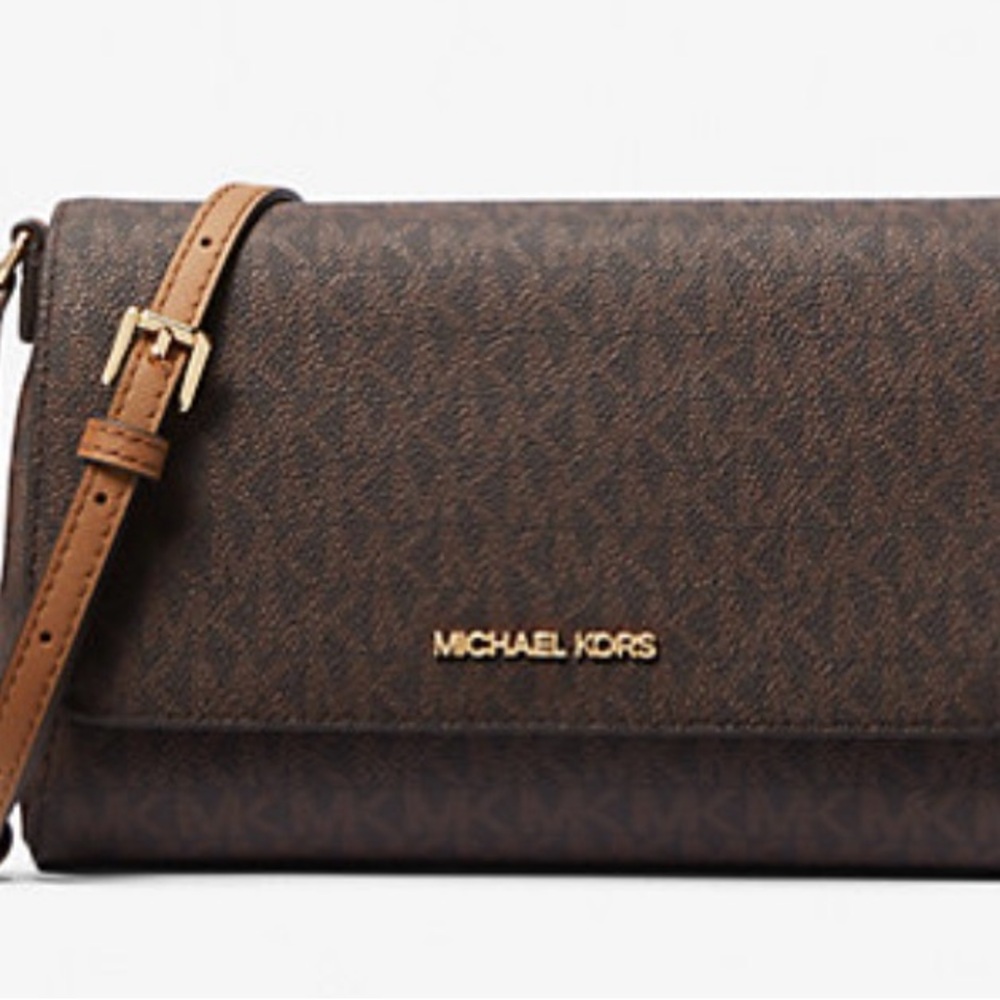 Michael Kors Brown Monogram Crossbody Bag